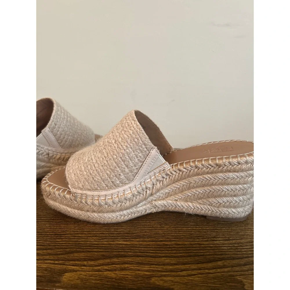 Nordstrom Rack Claire Beige Woven Espadrille Wedge Sandals RKCLAIRE-FAB 6.5M